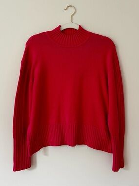 FOIL New Zealand Knit Mock Neck Pullover Sweater, Fuchsia Pink – Size Medium